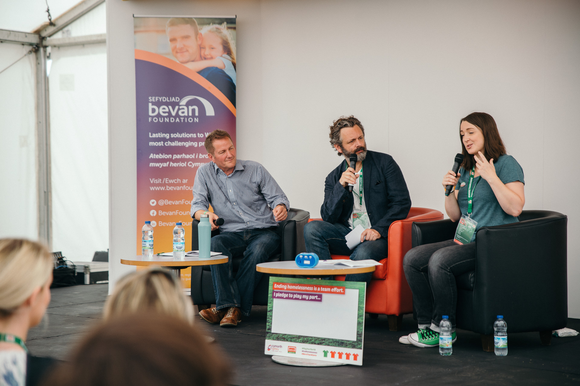 michael sheen speaking during the HWC Cardiff 2019