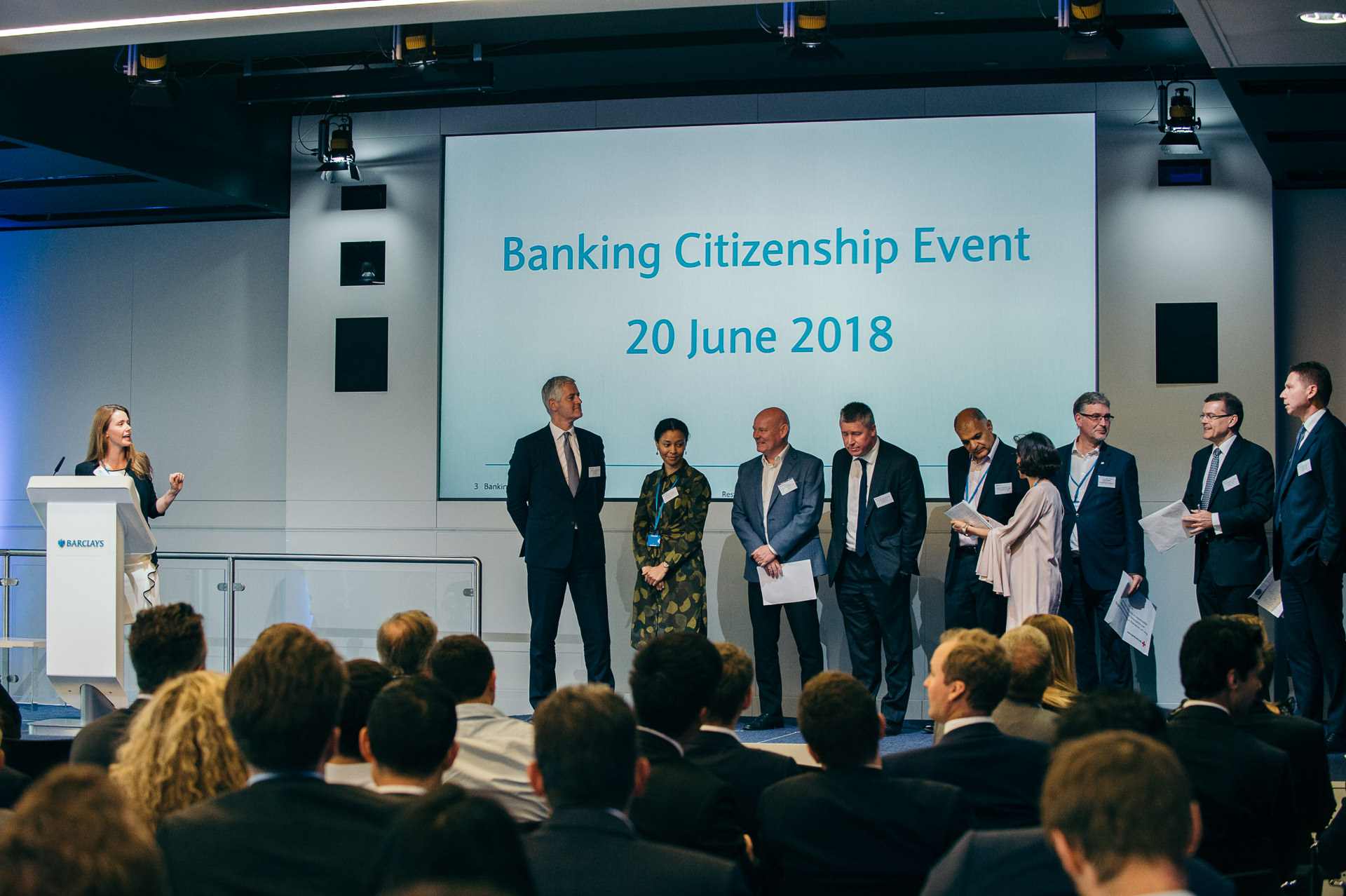 Banking citizenship event 2018 people on stage